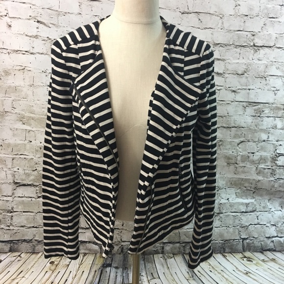 Ann Taylor Loft Knot Stripe Jacket M - Picture 6 of 8